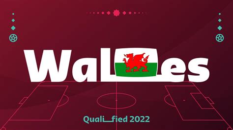 Wales flag and text on 2022 football world tournament background ...