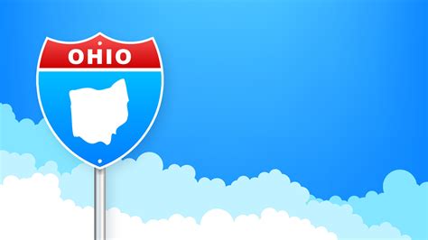 Ohio map on road sign. Welcome to State of Ohio. Vector illustration ...