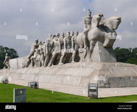 Brazil Sao Paulo Ibirapuera-Park sculpture Monumento as Bandeiras ...