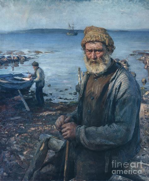 Old fisherman Painting by Hans Heyerdahl - Fine Art America