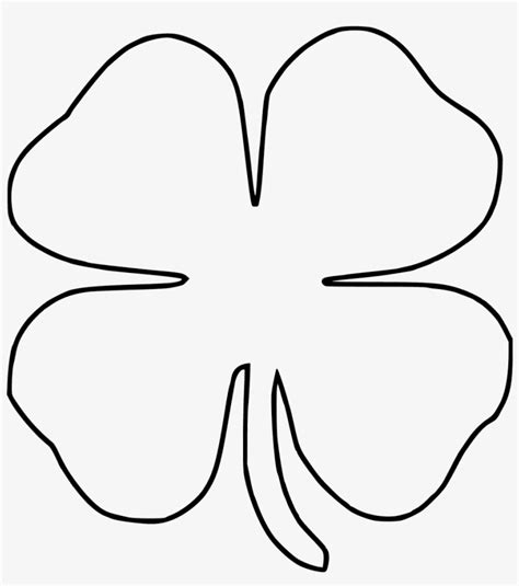 Four Leaf Clover Drawing - Four Leaf Clover Outline Png - 1024x1024 PNG ...