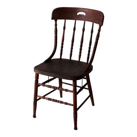 Antique Wood Pub Style Dining Chair | Chairish