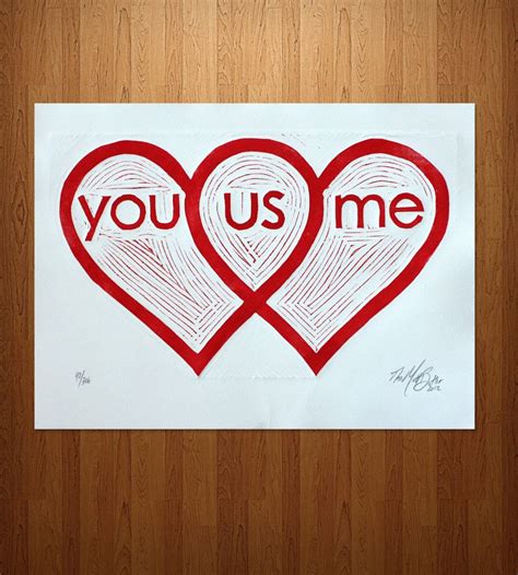 Love Venn Diagram Print | The Matt Butler $20 | Linocut prints, Heart wall art, Romantic art