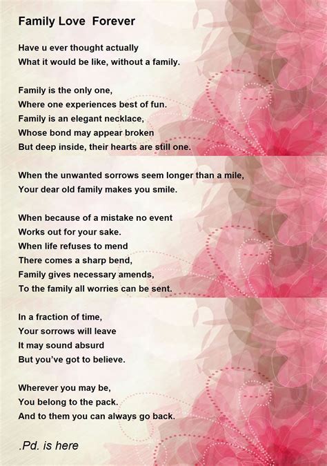Family Love Forever - Family Love Forever Poem by .Pd. is here