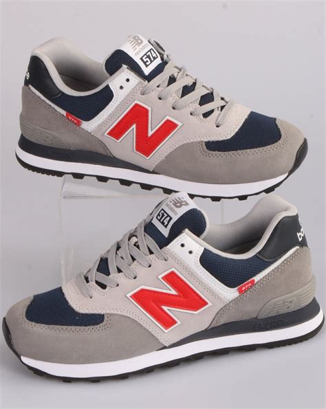 New Balance 574 Trainer Grey/Red - 80s Casual Classics