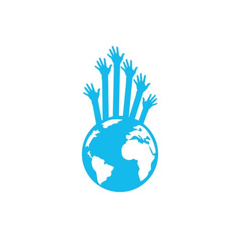 World hands vector logo design template. World support logo concept ...