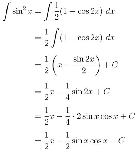 Integral sin^2 x dx - Contoh integral trigonometri berpangkat