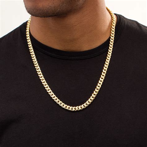 Made in Italy Men's 7.6mm Hollow Curb Chain Necklace in 10K Gold - 24" | Zales