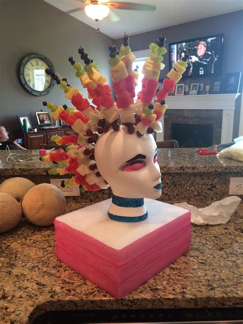 I made this for an 80's theme party! It was super fun! Fruit Mohawk | 80s party decorations, 80s ...