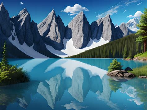 Download Ai Generated, Mountains, Lake. Royalty-Free Stock Illustration ...