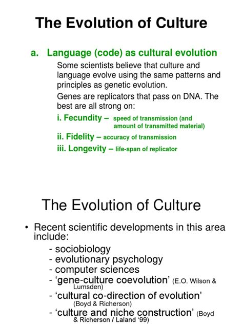 The Evolution of Culture: A. Language (Code) As Cultural Evolution | PDF | Meme | Evolutionary ...