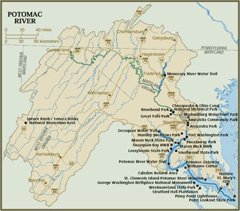 Potomac River Map - ToursMaps.com