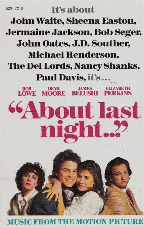 "About Last Night..." (Music From The Motion Picture Soundtrack) (1986, Cassette) - Discogs