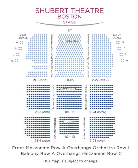 Shubert Theatre Boston Seating Chart