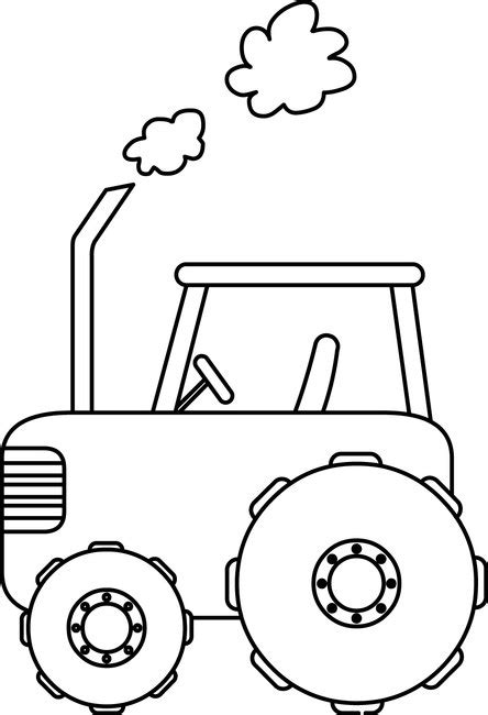 Transportation Black and White Outline Clipart - tractor-in-field-black-white-outline-clipart ...