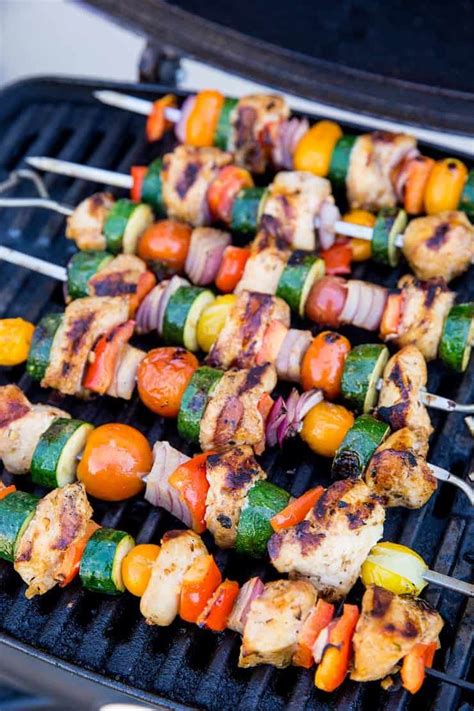 Grilled Chicken and Vegetable Skewers - a healthy kabob recipe of perfectly tender chicken and ...