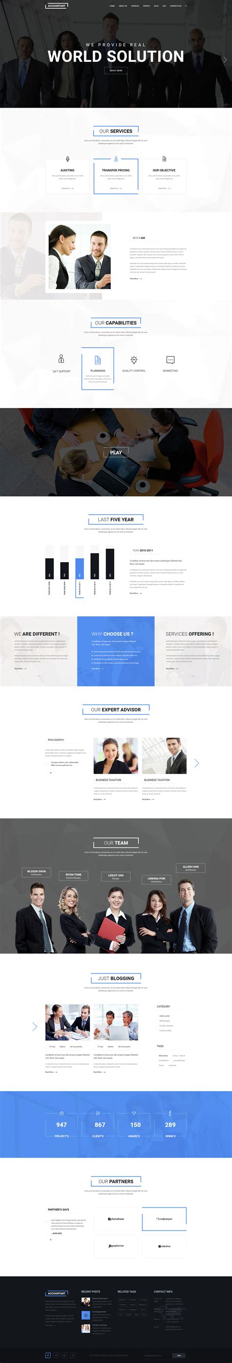 Accountant - Bootstrap PSD Template by Rajendra Limbola on Dribbble