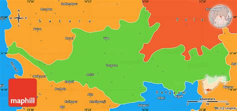 Political Simple Map of Sangli