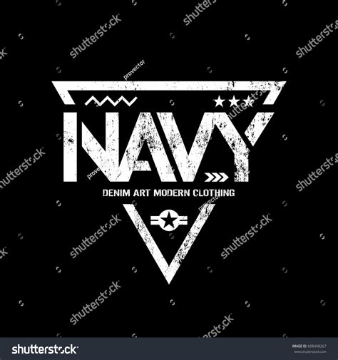 Modern American Navy Grunge Effect Tee Stock Vector (Royalty Free ...