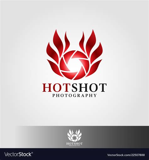 Hot shot photography - camera logo Royalty Free Vector Image