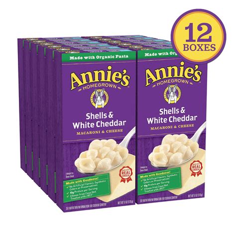 Annie's Macaroni and Cheese, Shells & White Cheddar Mac and Cheese, 6 ...