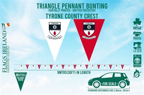 Tyrone County Crest Bunting – Flags Ireland Prospect Design