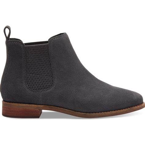 TOMS Women's Ella Ankle Suede Boots | Grey - Sportique