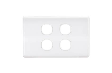 4 Gang Blank Switch Plate - White | Projecta