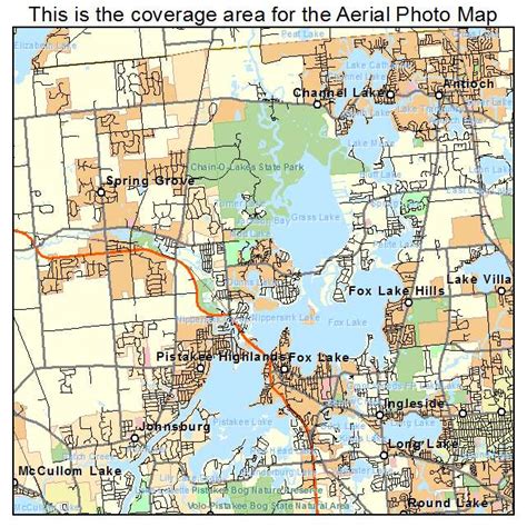 Aerial Photography Map of Fox Lake, IL Illinois