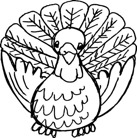 Clipart - Cartoon Turkey Clipart Outline