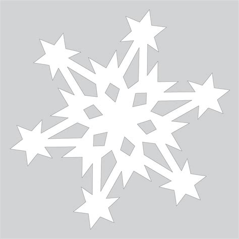 Paper Snowflake Pattern with Stars Cut out Template | Free Printable Papercraft Templates