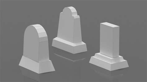 Tombstones Set 1 DIY Low Poly Paper Model Template, Paper Craft | Paper models, Tombstone, Model ...