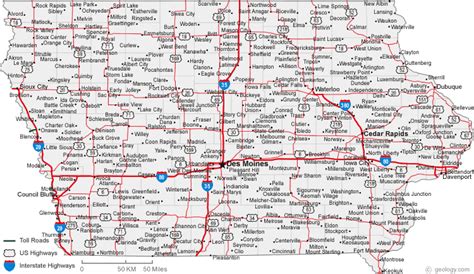 Map of Iowa Cities - Iowa Road Map | Iowa city map, Iowa city iowa ...