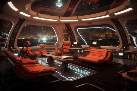 Premium AI Image | futuristic spaceship interior