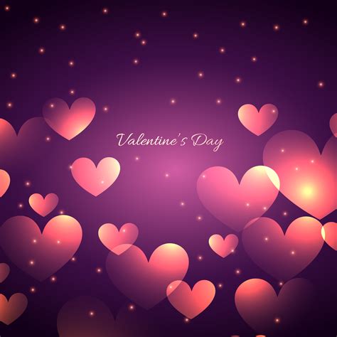 valentine day beautiful hearts in purple background 458638 Vector Art ...