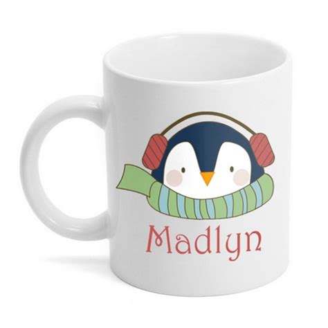 Personalized Penguin Holiday Coffee Mug