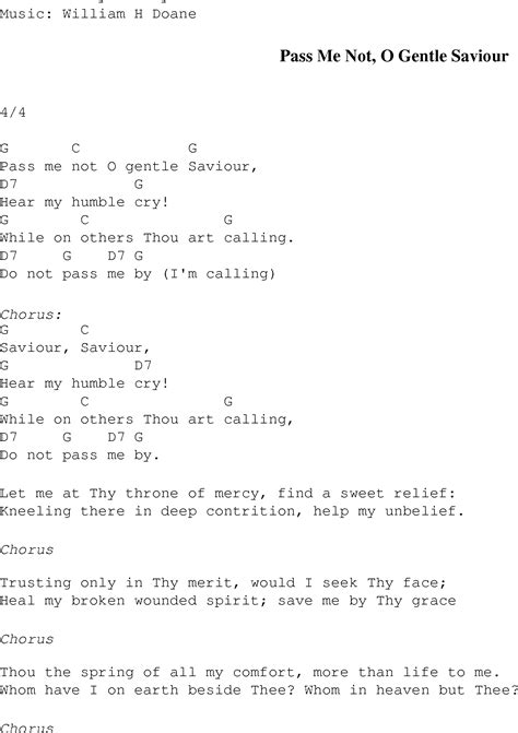 Pass Me Not O Gentle Saviour - Christian Gospel Song Lyrics and Chords