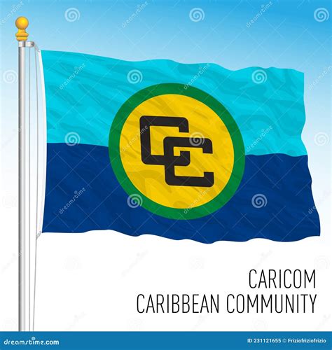 Caribbean Community Flag Waving Vector Illustration On White Background ...