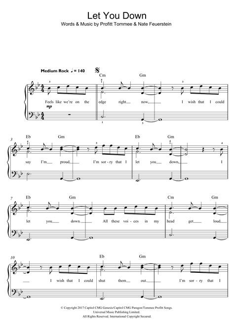 Let You Down Sheet Music | NF | Beginner Piano (Abridged)