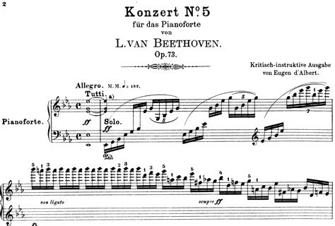 Beethoven - 5th Piano Concerto Piano Sheet Music