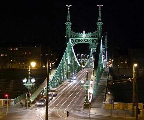 liberty bridge in budapest you can walk on the sides of the bridge ...