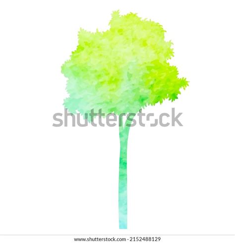 Tree Watercolor Silhouette On White Background Stock Vector (Royalty ...