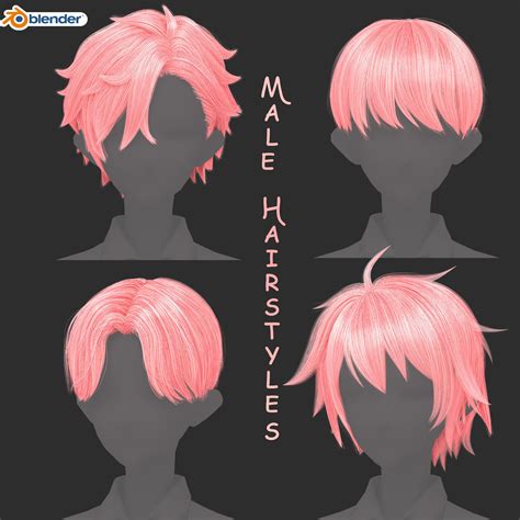 Anime Boy Hairstyles Pack -Blend Files 3D model | CGTrader