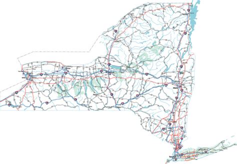 New York State Highway Map Stock Illustration - Download Image Now - iStock