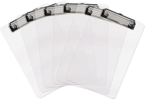 Amazon.com : Plastic Clipboards (Set of 6) Transparent Clipboard (Clear ...