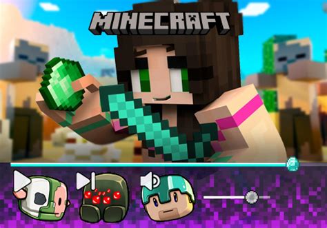 Cute Minecraft characters skin for youtube player