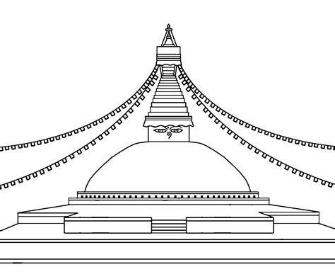 Boudhanath Stupa drawing clipart illustration | Clipart Nepal