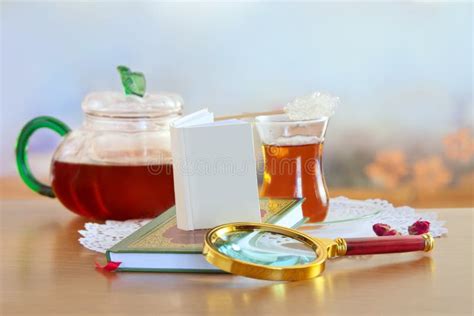 Reading and tea drinking stock image. Image of table - 65877065