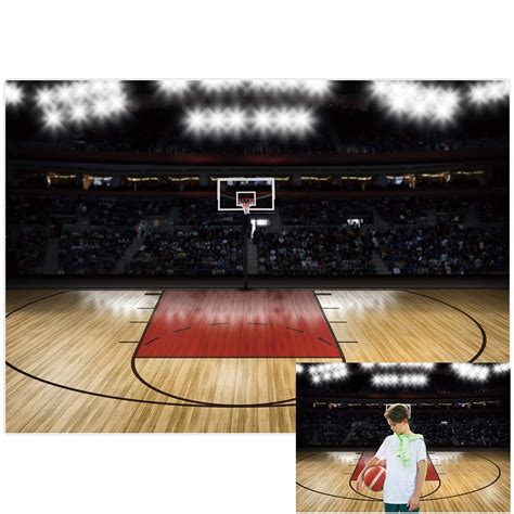 Buy Allenjoy 7x5ft Basketball Court Photography Backdrop Indoor Stadium ...