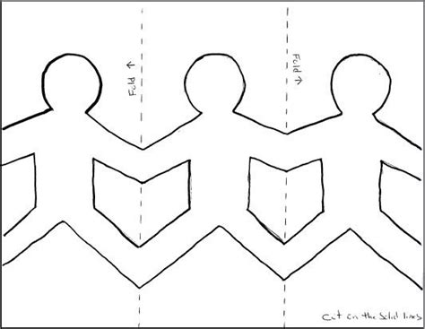 Paper Dolls Holding Hands Template